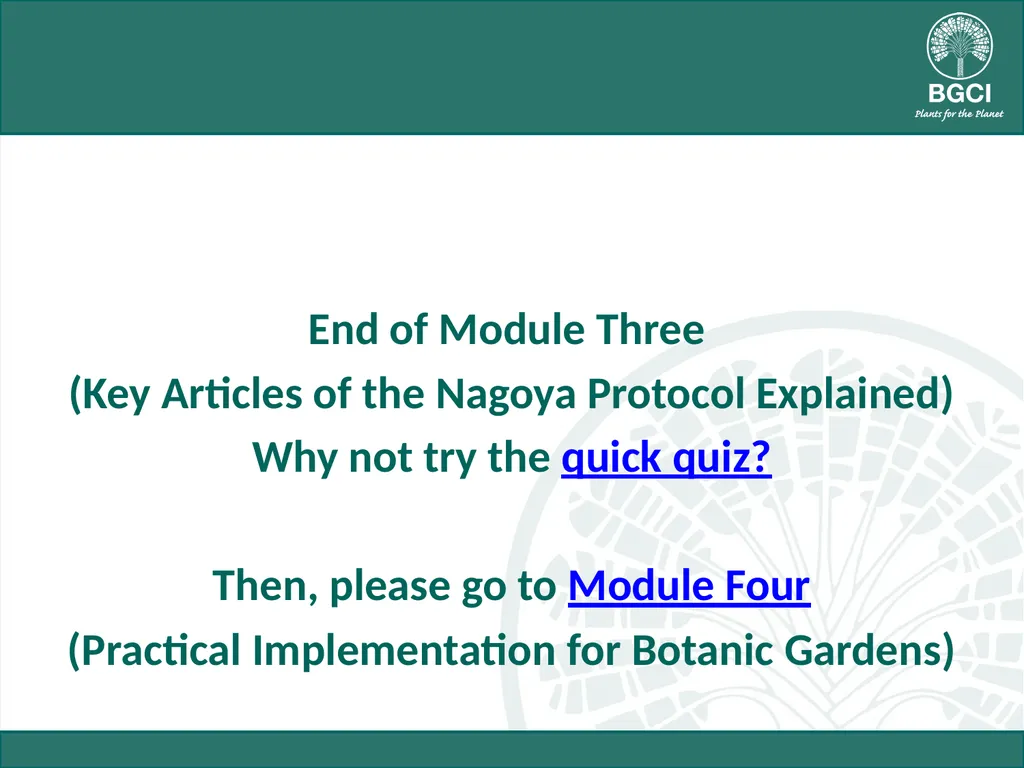 Module 3: Key Articles of the Nagoya Protocol on - slide 18 of 19