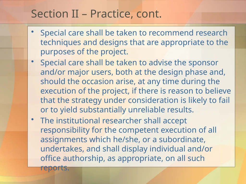 Got Ethics? Using IR’s Code of Ethics to Navigate - slide 11 of 24