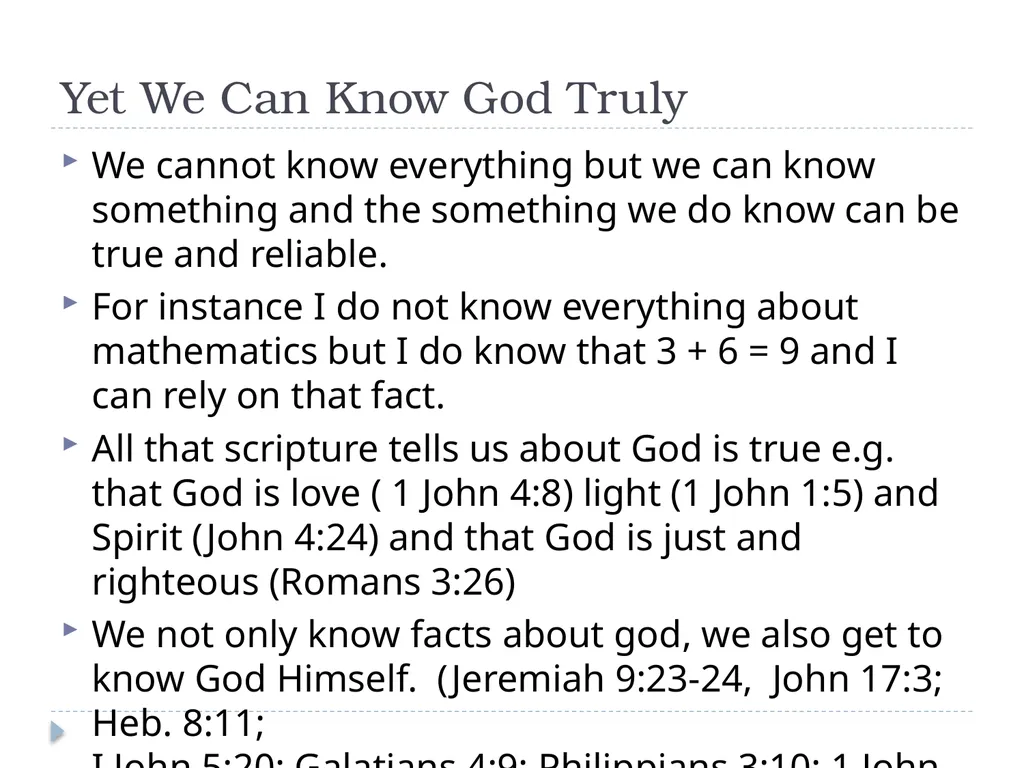 Systematic Theology Lecture 3: The Attributes of - slide 12 of 24