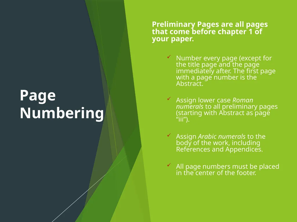 Formatting the Preliminary Pages of Your Thesis, - slide 9 of 23