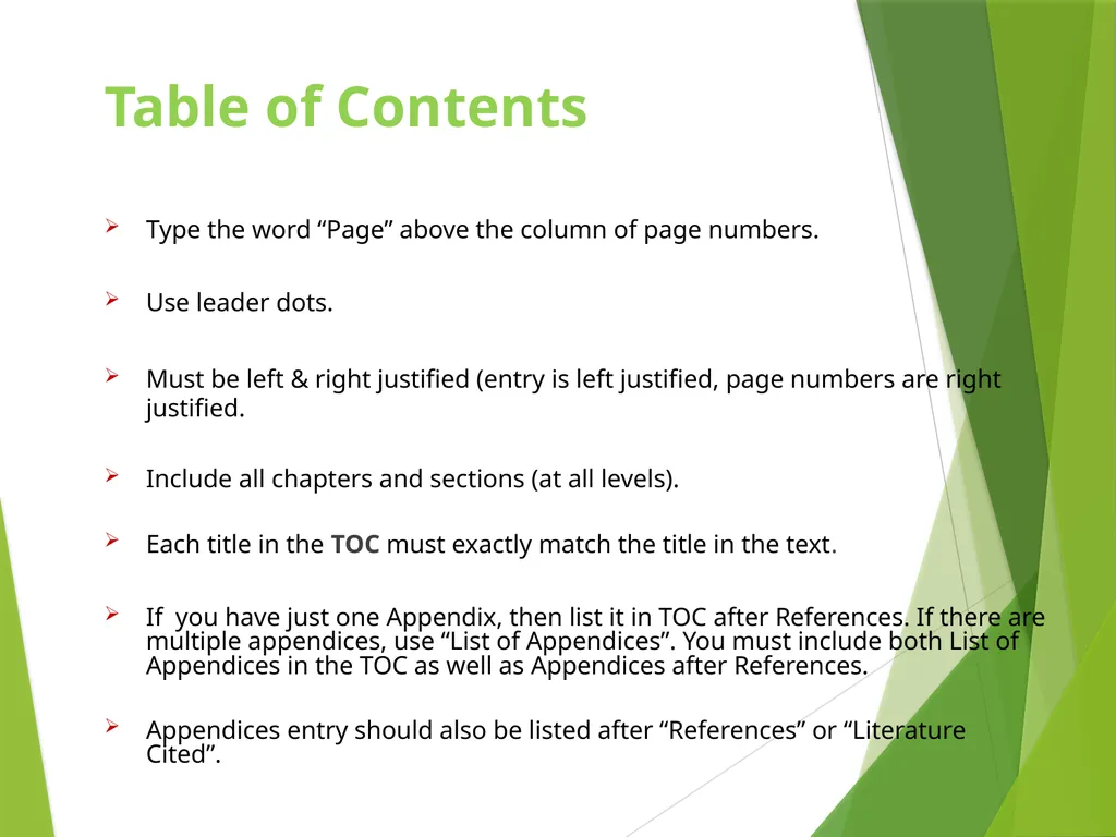 Formatting the Preliminary Pages of Your Thesis, - slide 17 of 23