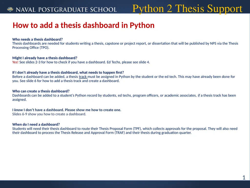 Python 2 Thesis Support All Users: How to Add a - slide 2 of 12