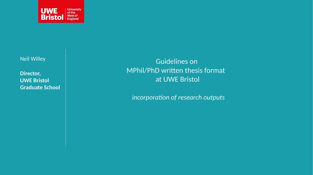 Guidelines on MPhil/PhD written thesis format at - slide 1 of 8