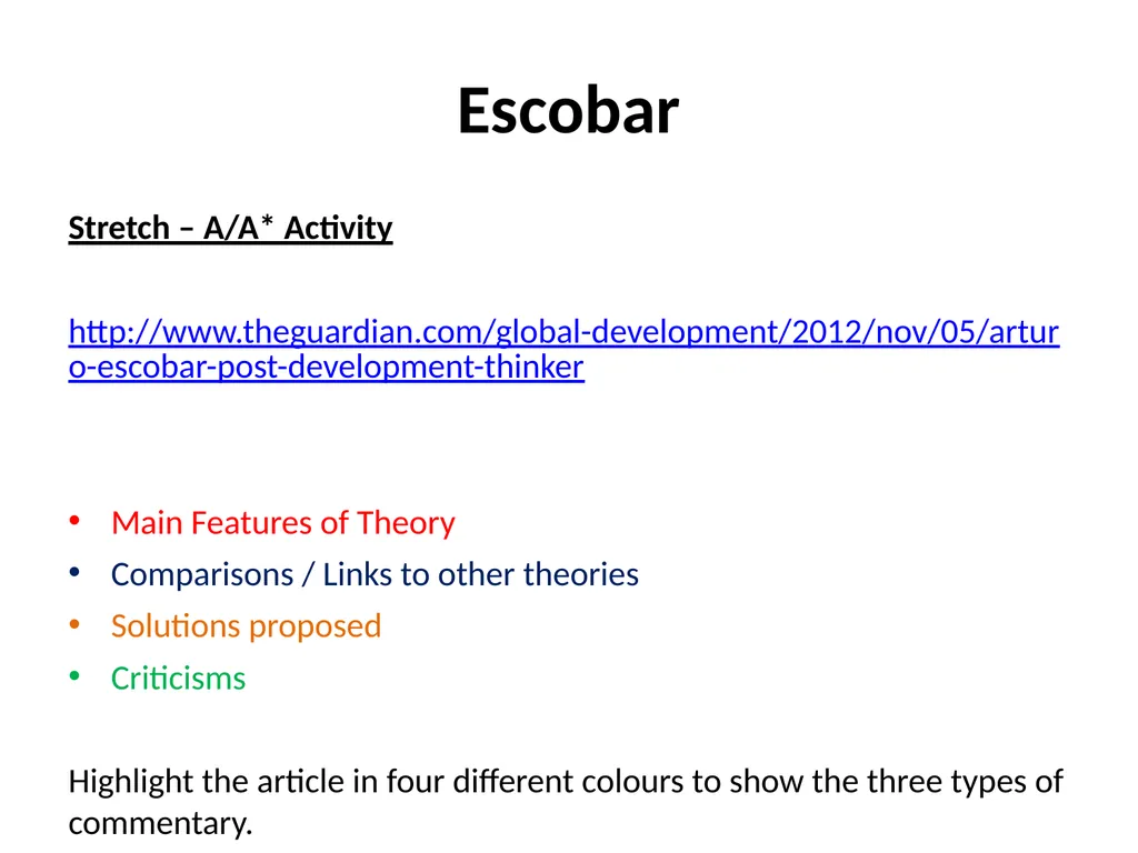 Post-development Theories “We must accept the - slide 9 of 11