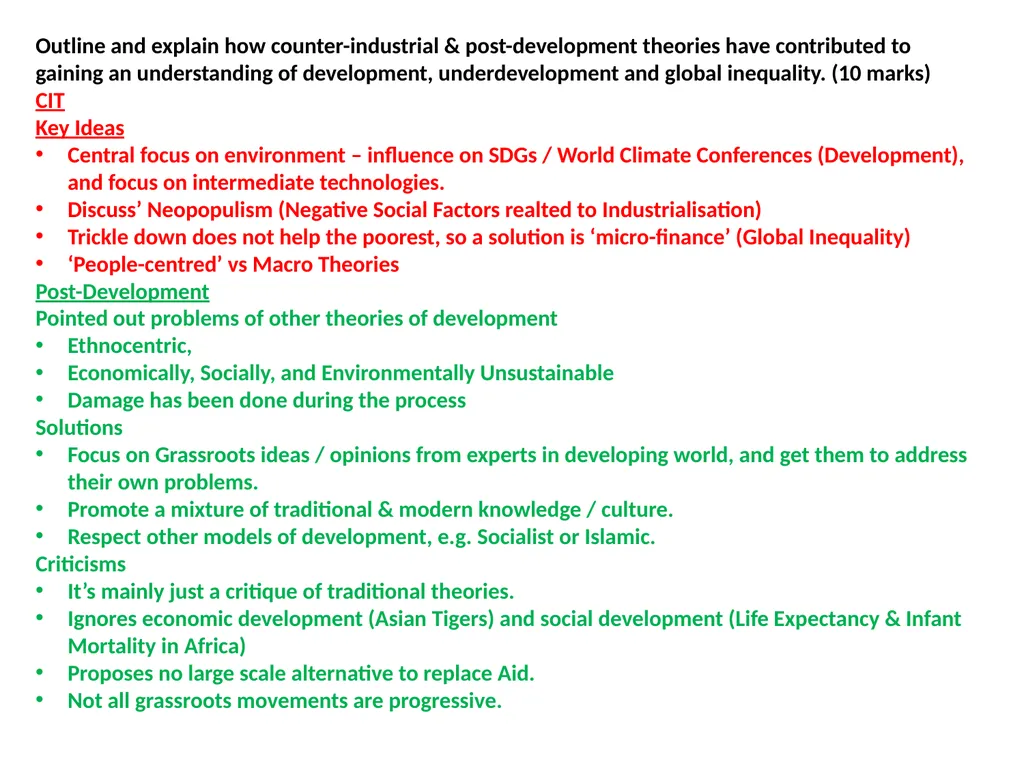 Post-development Theories “We must accept the - slide 11 of 11