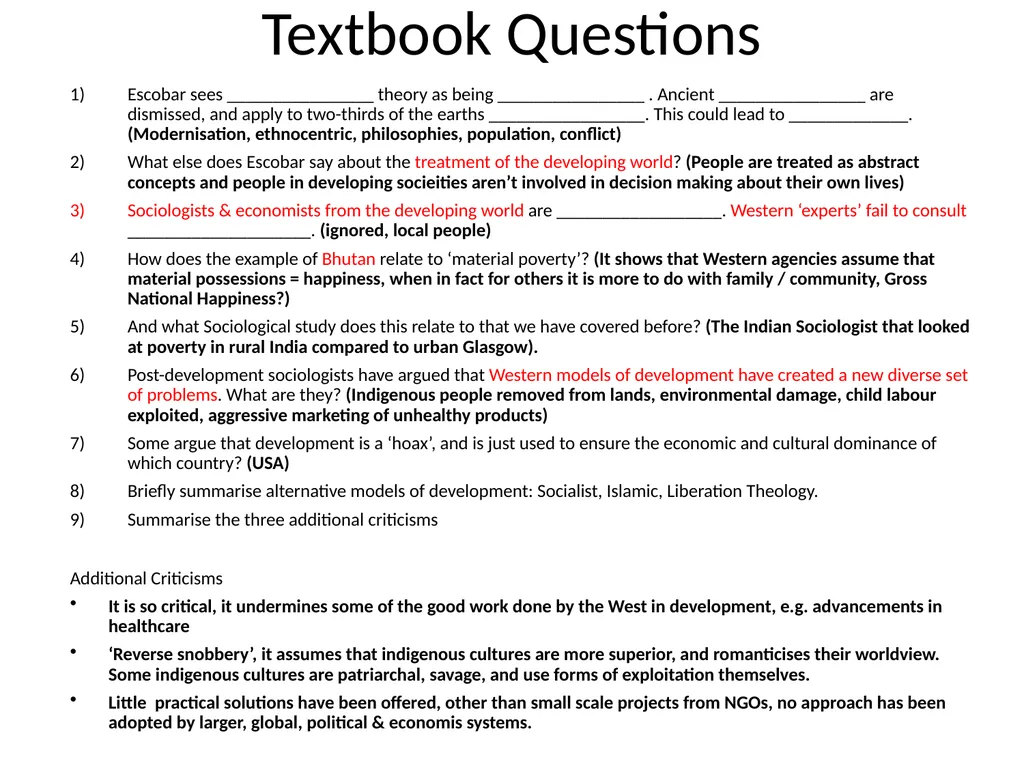 Post-development Theories “We must accept the - slide 7 of 11