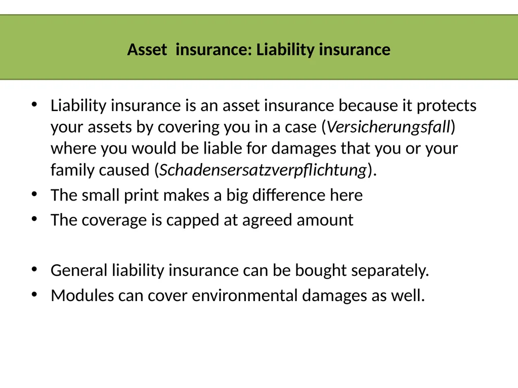 INSIGHTS INTO THE AUSTRIAN INSURANCE INDUSTRY - slide 20 of 30