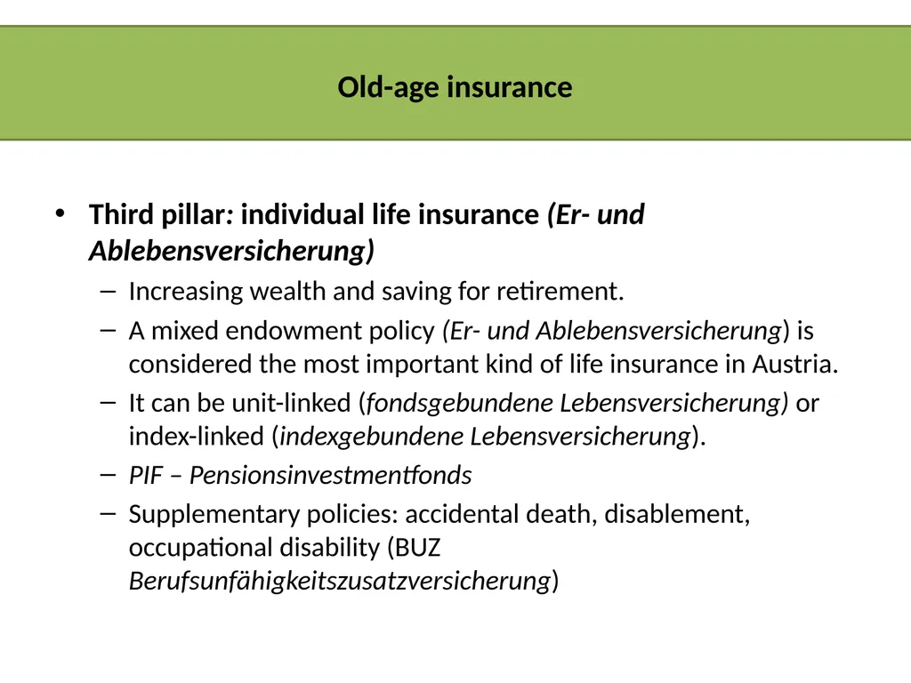 INSIGHTS INTO THE AUSTRIAN INSURANCE INDUSTRY - slide 13 of 30
