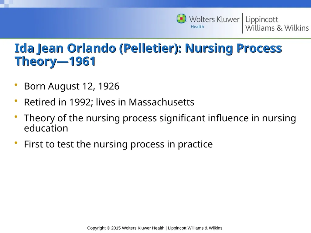 Chapter 7 Nursing Theory Introduction First nurse - slide 10 of 32