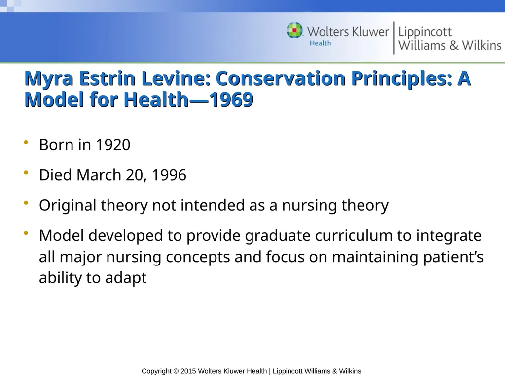 Chapter 7 Nursing Theory Introduction First nurse - slide 12 of 32