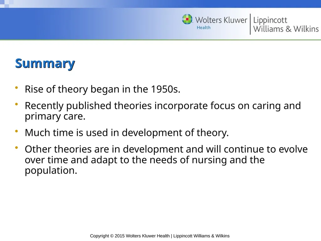 Chapter 7 Nursing Theory Introduction First nurse - slide 32 of 32