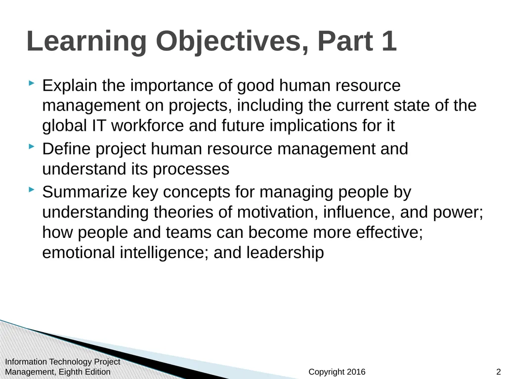 Chapter 9: Project Human Resource Management - slide 2 of 64
