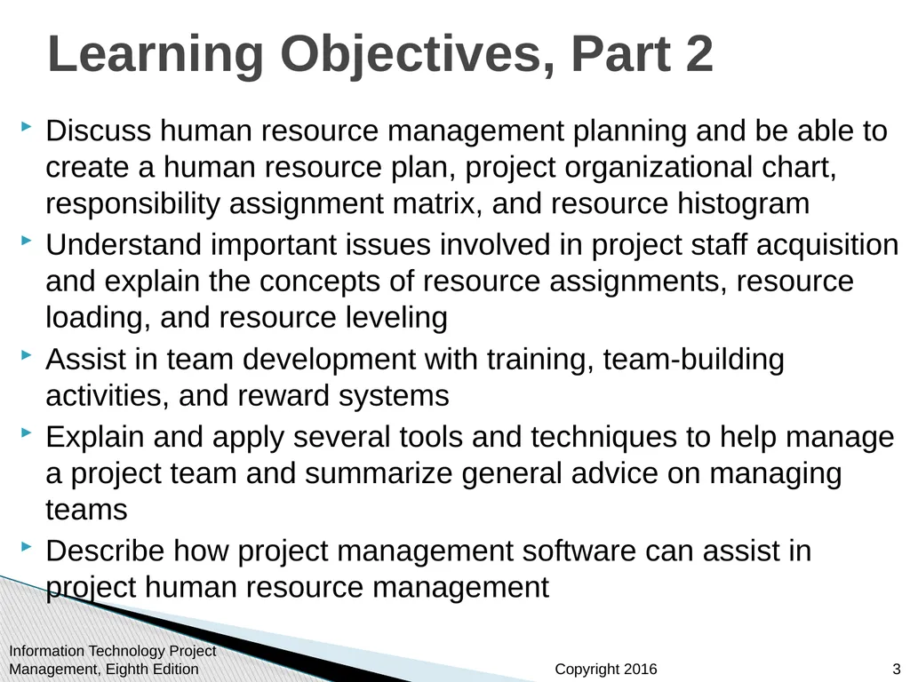 Chapter 9: Project Human Resource Management - slide 3 of 64