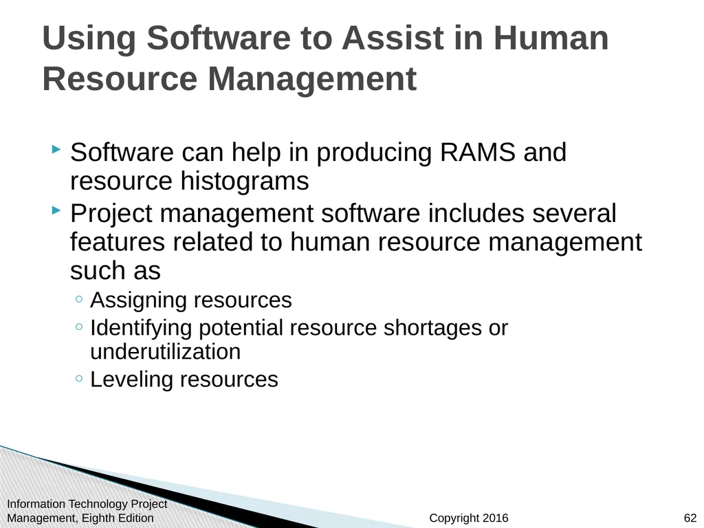 Chapter 9: Project Human Resource Management - slide 62 of 64