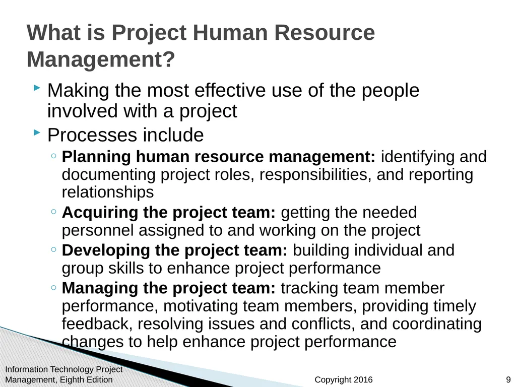 Chapter 9: Project Human Resource Management - slide 9 of 64