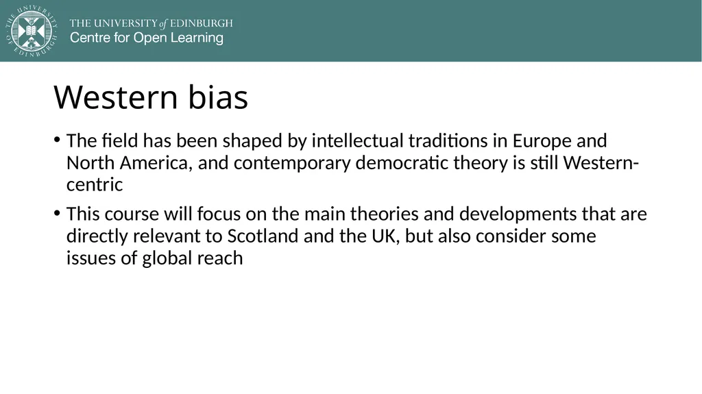 Democracy in Theory and Practice 1. Introduction - slide 12 of 23