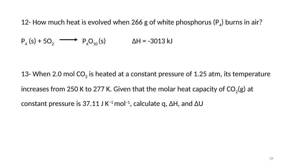 Chapter 3 Internal Energy, Heat and First Law of - slide 39 of 66