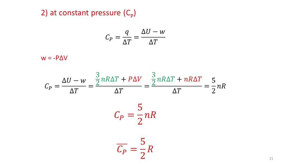Chapter 3 Internal Energy, Heat and First Law of - slide 21 of 66