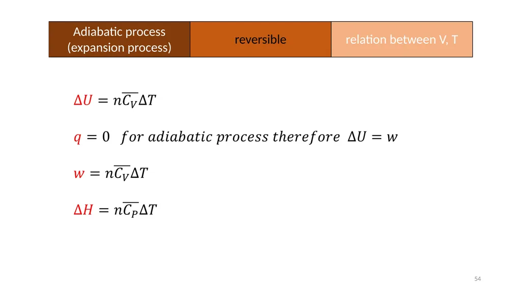 Chapter 3 Internal Energy, Heat and First Law of - slide 54 of 66