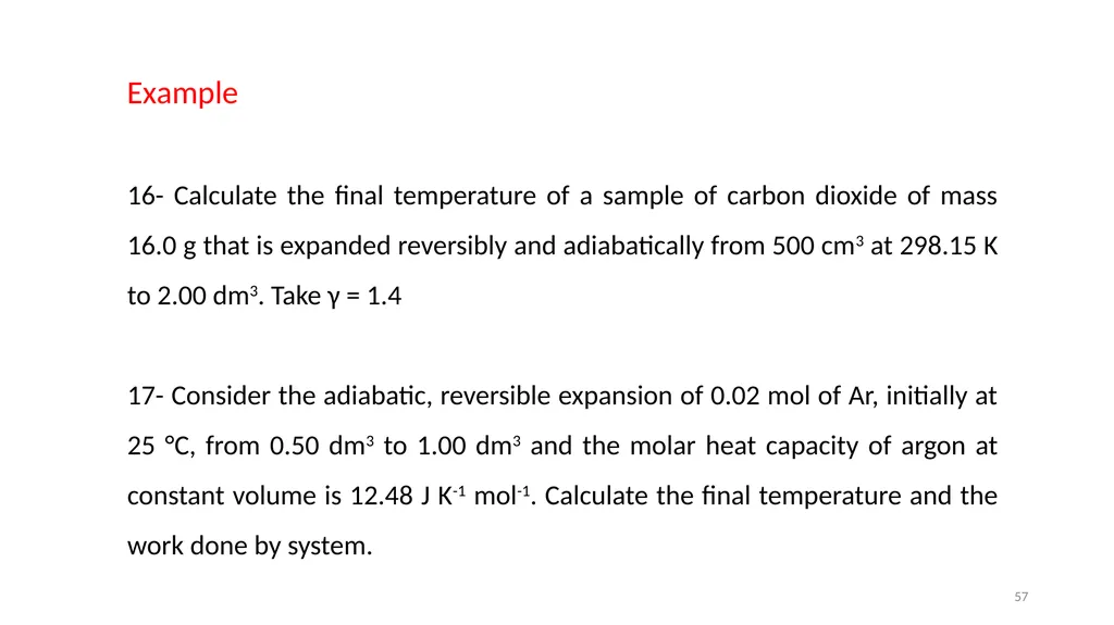 Chapter 3 Internal Energy, Heat and First Law of - slide 57 of 66