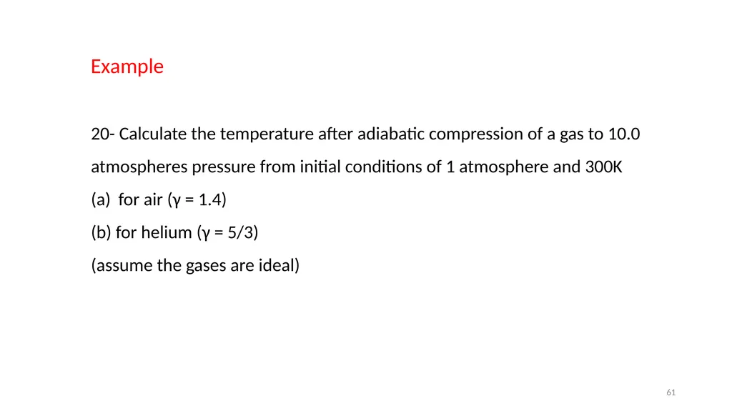 Chapter 3 Internal Energy, Heat and First Law of - slide 61 of 66