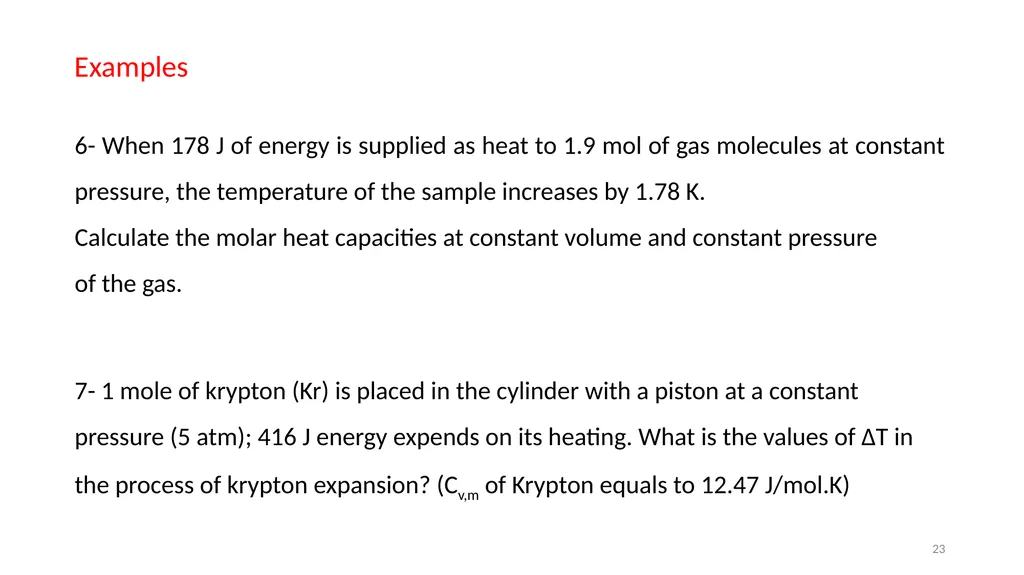 Chapter 3 Internal Energy, Heat and First Law of - slide 23 of 66