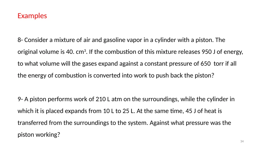 Chapter 3 Internal Energy, Heat and First Law of - slide 34 of 66