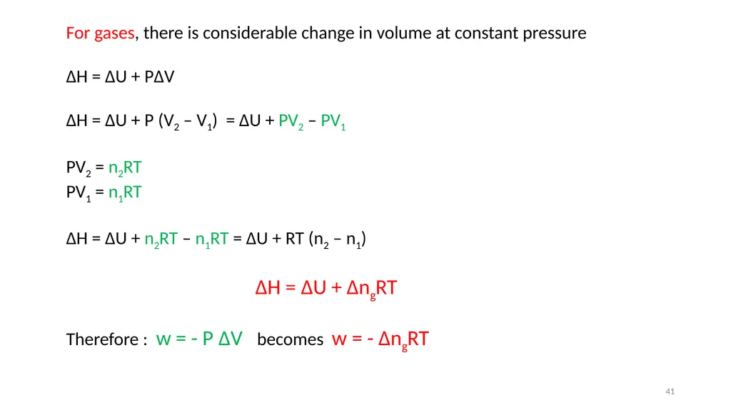 Chapter 3 Internal Energy, Heat and First Law of - slide 41 of 66