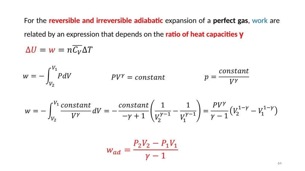 Chapter 3 Internal Energy, Heat and First Law of - slide 64 of 66