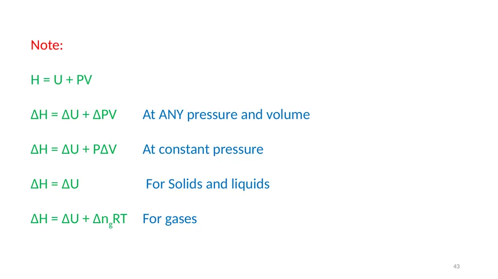Chapter 3 Internal Energy, Heat and First Law of - slide 43 of 66