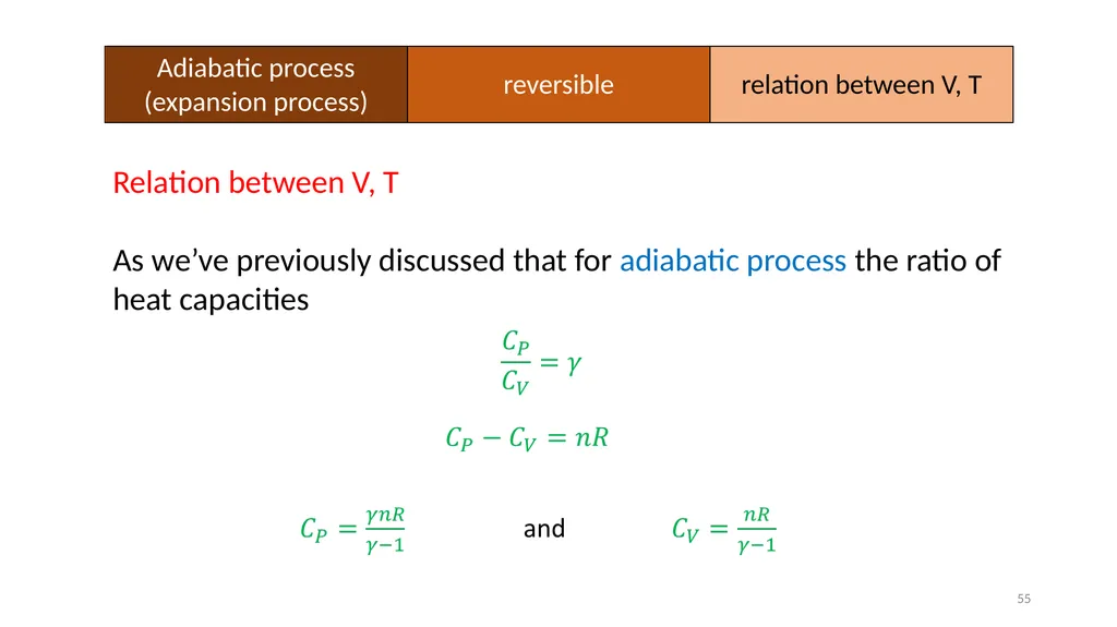 Chapter 3 Internal Energy, Heat and First Law of - slide 55 of 66
