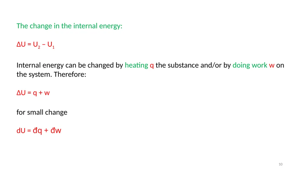 Chapter 3 Internal Energy, Heat and First Law of - slide 10 of 66