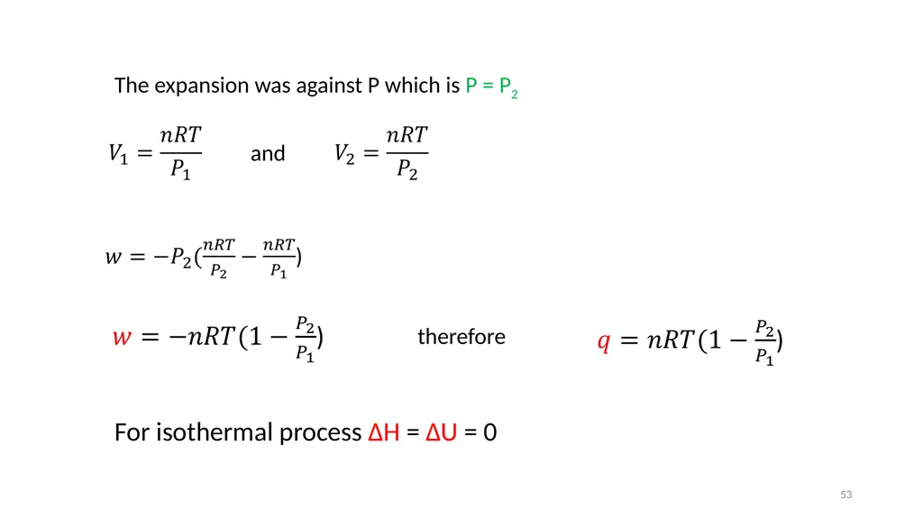 Chapter 3 Internal Energy, Heat and First Law of - slide 53 of 66