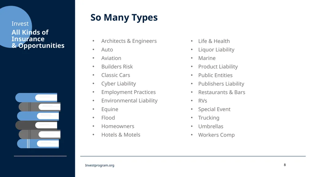 All Kinds of Insurance & Opportunities Invest - slide 8 of 18