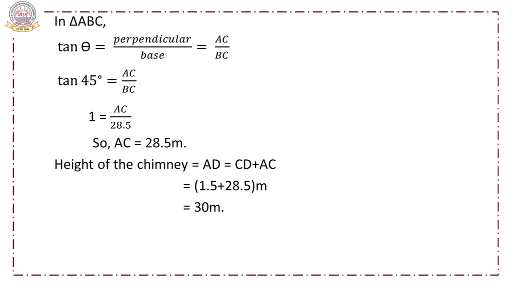 CLASS-X MATHEMATICS TOPIC:APPLICATIONS OF - slide 18 of 38