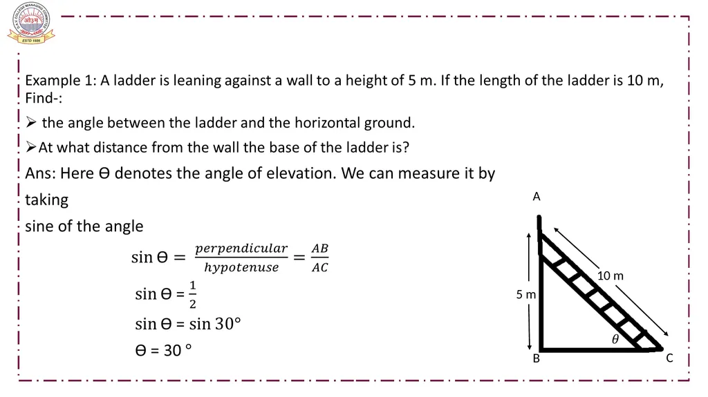 CLASS-X MATHEMATICS TOPIC:APPLICATIONS OF - slide 12 of 38