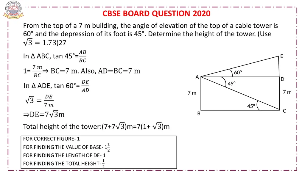 CLASS-X MATHEMATICS TOPIC:APPLICATIONS OF - slide 27 of 38