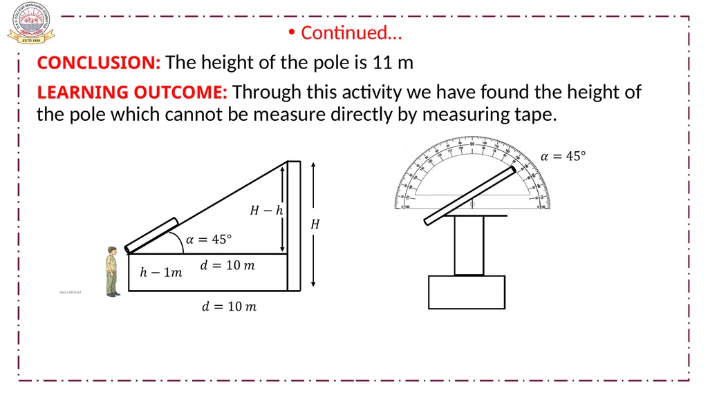 CLASS-X MATHEMATICS TOPIC:APPLICATIONS OF - slide 33 of 38