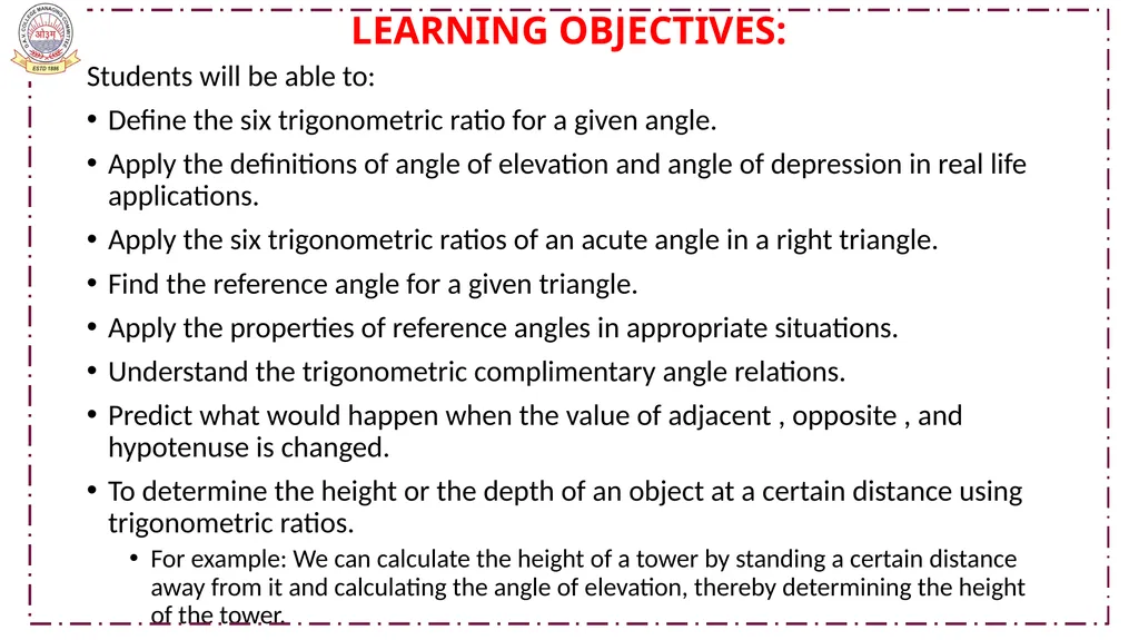 CLASS-X MATHEMATICS TOPIC:APPLICATIONS OF - slide 3 of 38