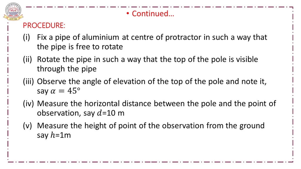 CLASS-X MATHEMATICS TOPIC:APPLICATIONS OF - slide 31 of 38