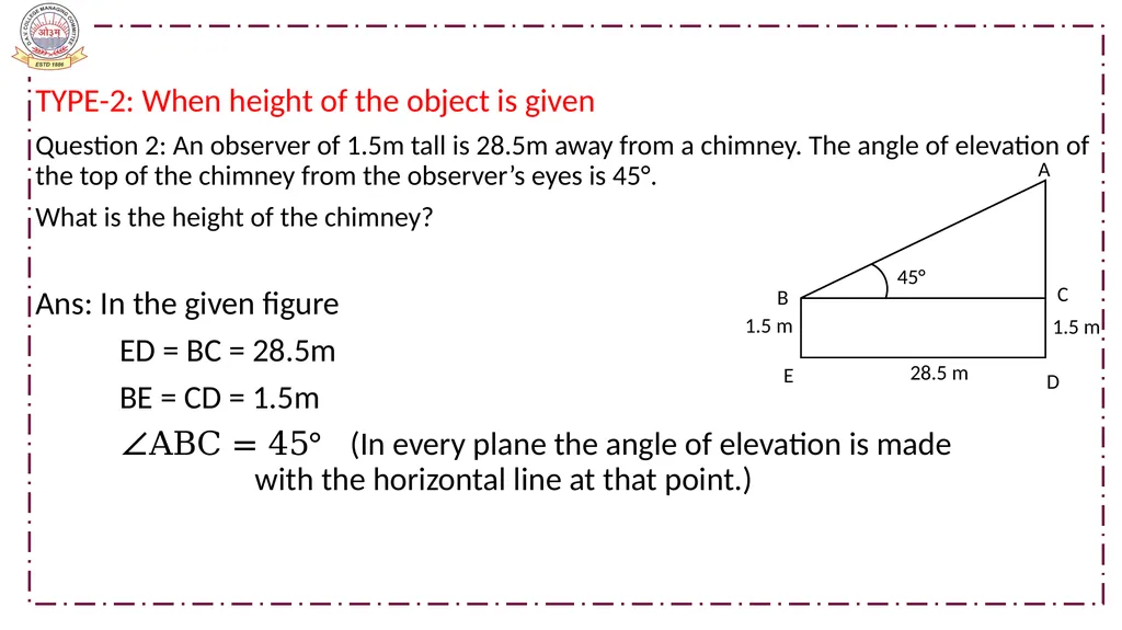 CLASS-X MATHEMATICS TOPIC:APPLICATIONS OF - slide 17 of 38
