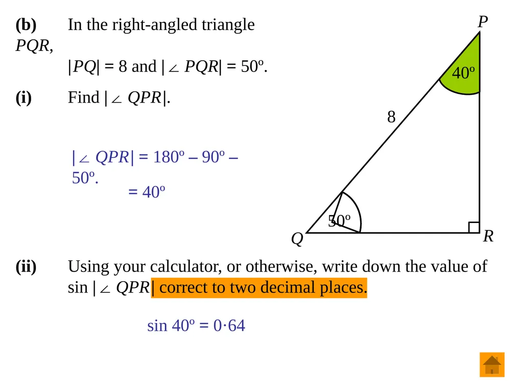 Junior Certificate Ordinary Level Trigonometry - slide 23 of 46