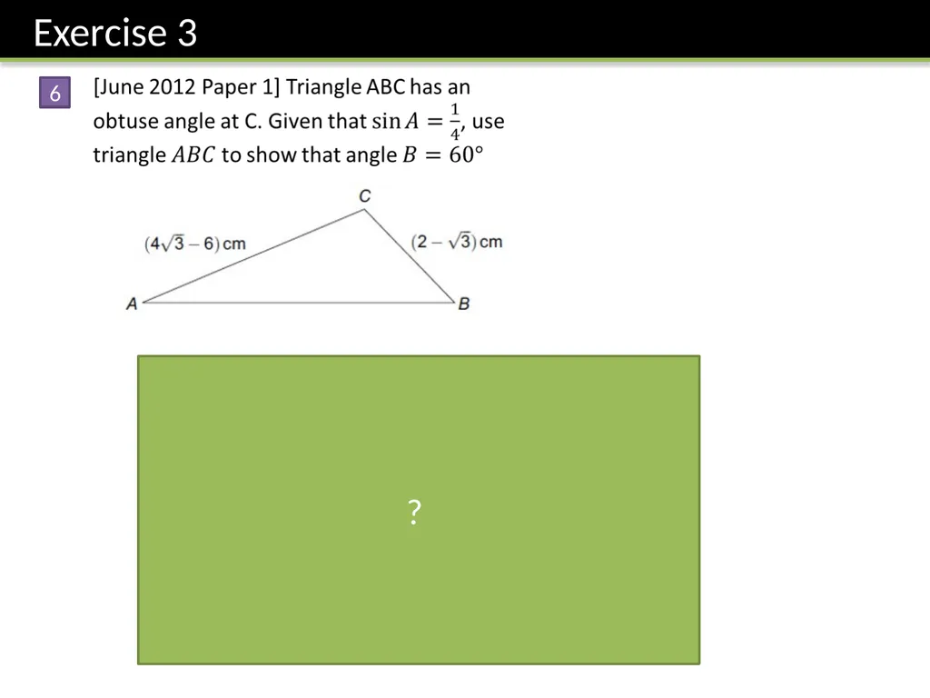 IGCSE FM Trigonometry II Dr J Frost - slide 27 of 28