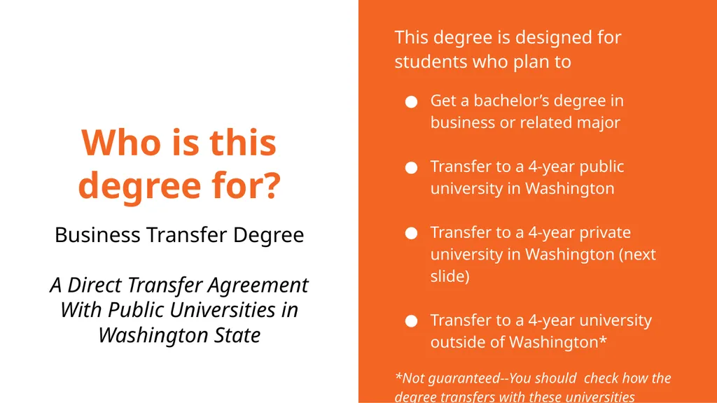 The Business Transfer Degree At Wenatchee Valley - slide 3 of 24