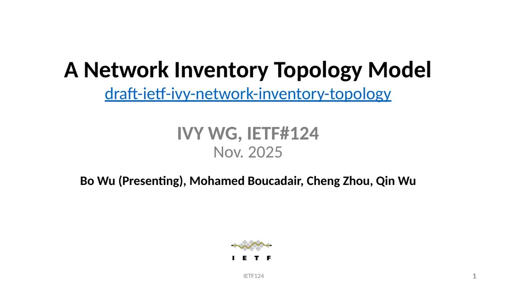 A Network Inventory Topology Model - slide 1 of 8