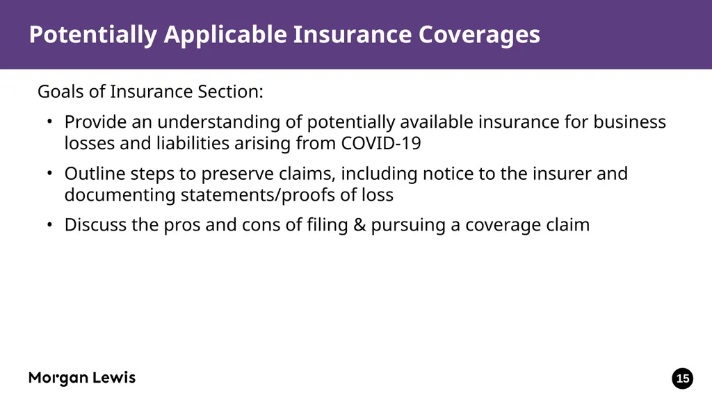 Reopening the Workplace and Insurance Issues in - slide 15 of 31