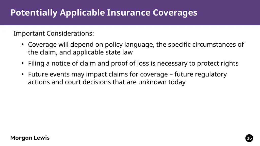 Reopening the Workplace and Insurance Issues in - slide 16 of 31