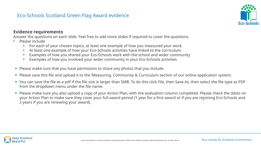 Evidence requirements Answer the questions on each - slide 1 of 6