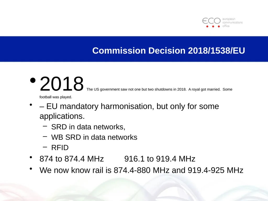 ECO Recent and Planned Changes in SRD Regulations - slide 13 of 20