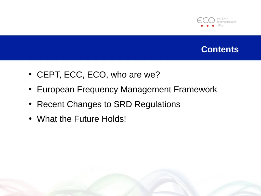 ECO Recent and Planned Changes in SRD Regulations - slide 2 of 20